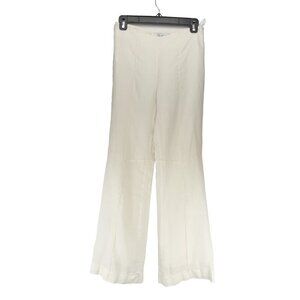 ROMAN Linen Flared Cuff Seam Luxury Detailled Fully lined White Pants Size 36